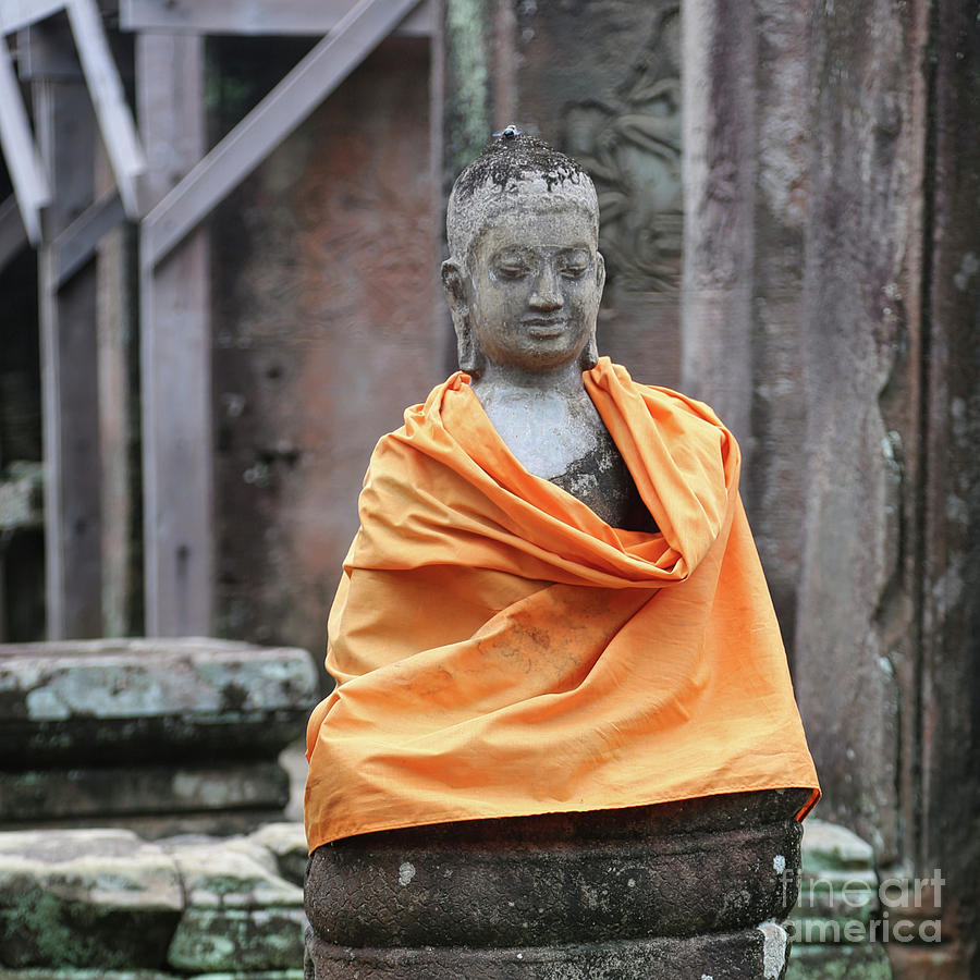 Buddha Up Close Cambodia  Photograph by Chuck Kuhn