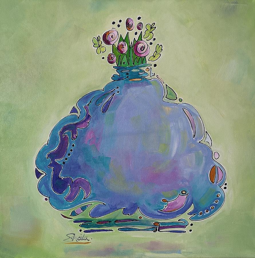 Buddha Vase Painting by Sheila Romard
