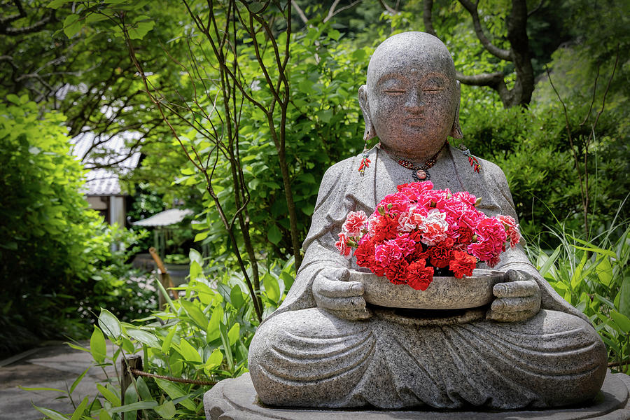 Buddha with Flowers Photograph by Bill Chizek - Fine Art America