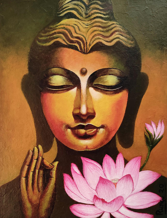 Buddha1 Painting by Runa Bandyopadhyay - Fine Art America