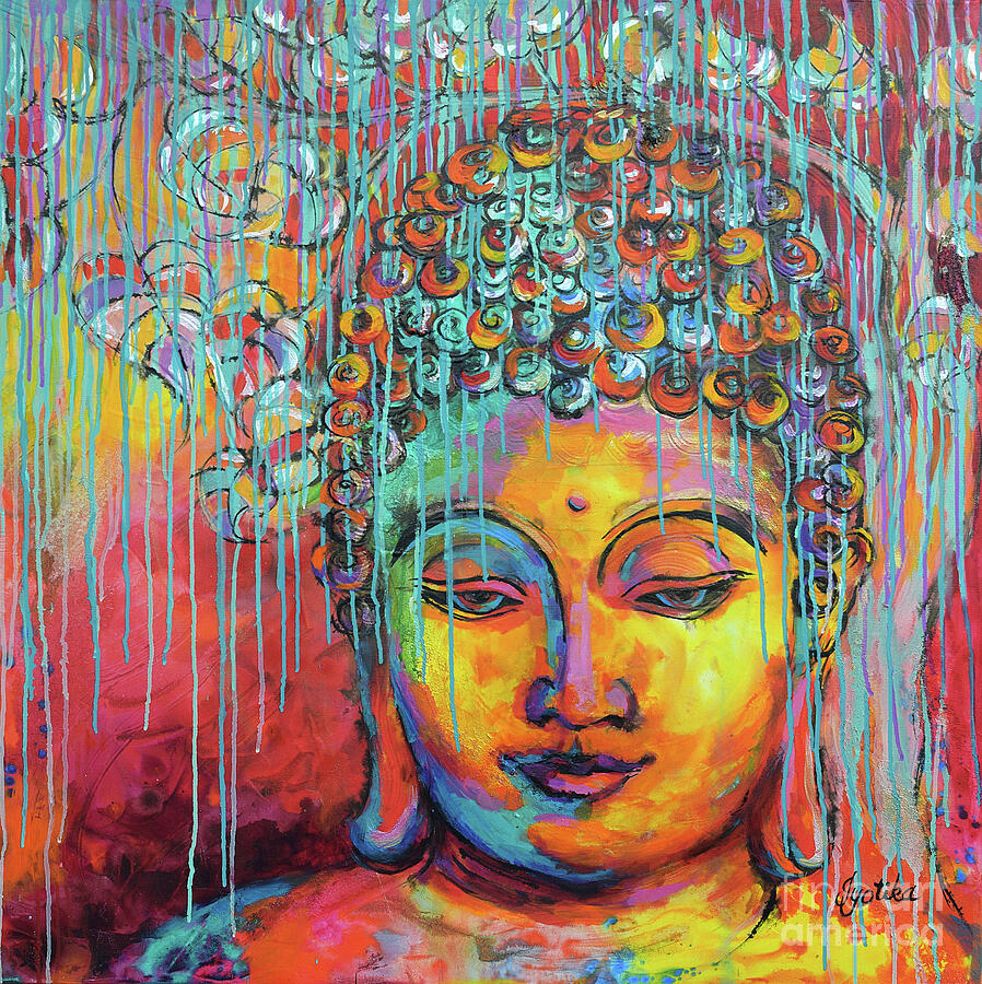 Buddhas Enlightenment Painting by Jyotika Shroff