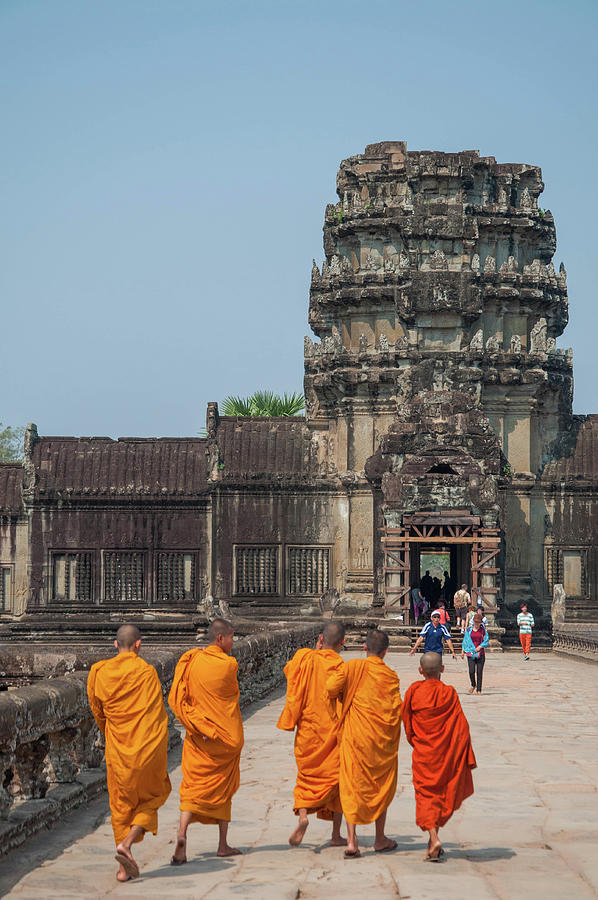 Buddhist Monks at Angkor Wat Photograph by Rob Hemphill
