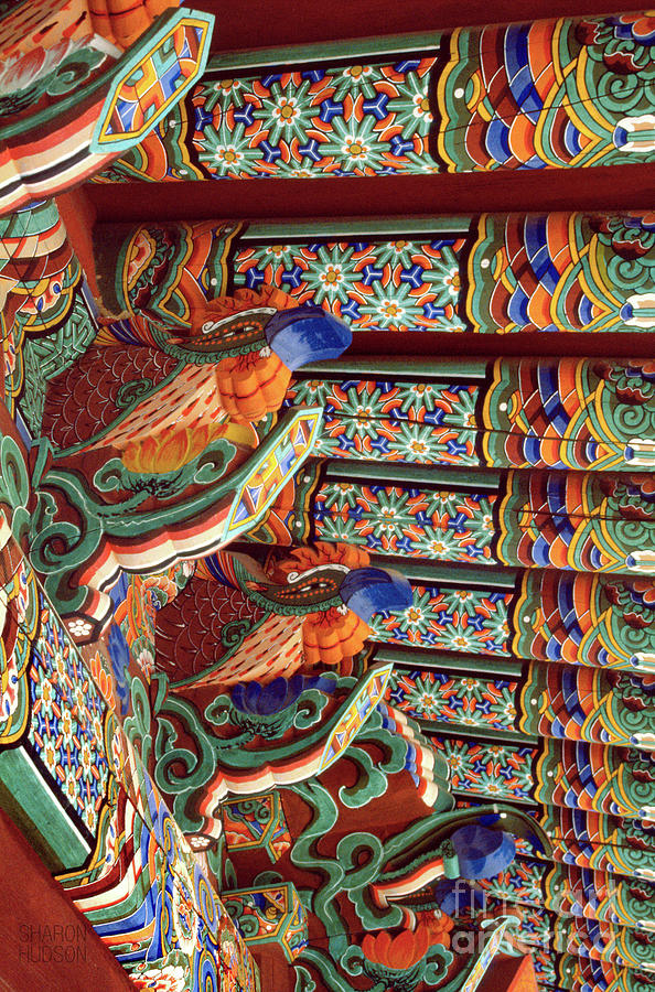 Buddhist temple architecture - Bird Beams Photograph by Sharon Hudson
