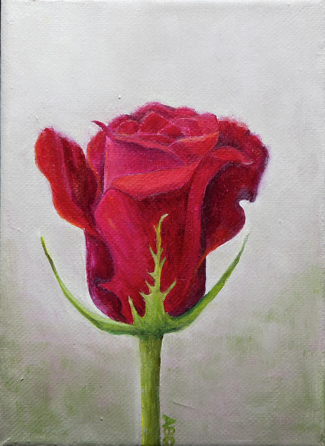 Budding rose Painting by Alice Crane - Fine Art America