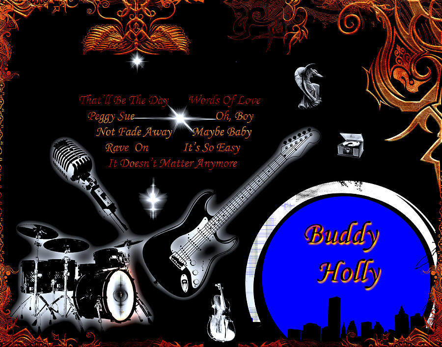 Buddy Holly Digital Art by Michael Damiani