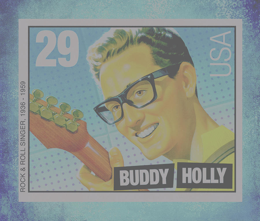 Buddy Holly Stamp Digital Art by Steven Parker
