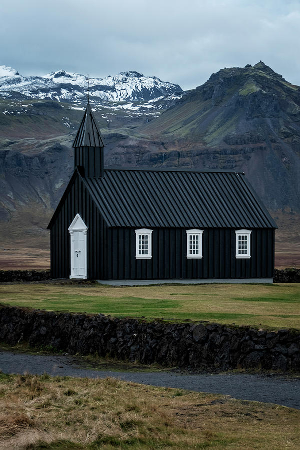 Budir Black Church in Iceland Photograph by Catherine Reading