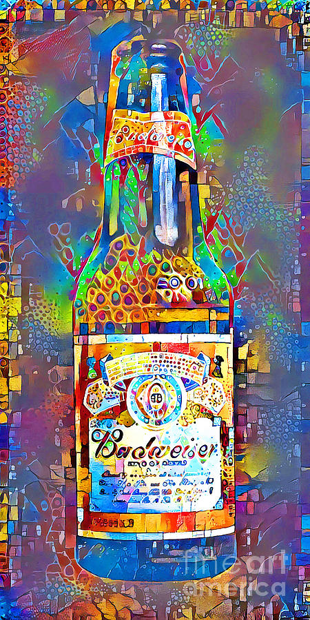 Beer Photograph - Budweiser Beer in Contemporary Vibrant Happy Color Motif 20200503 by Wingsdomain Art and Photography