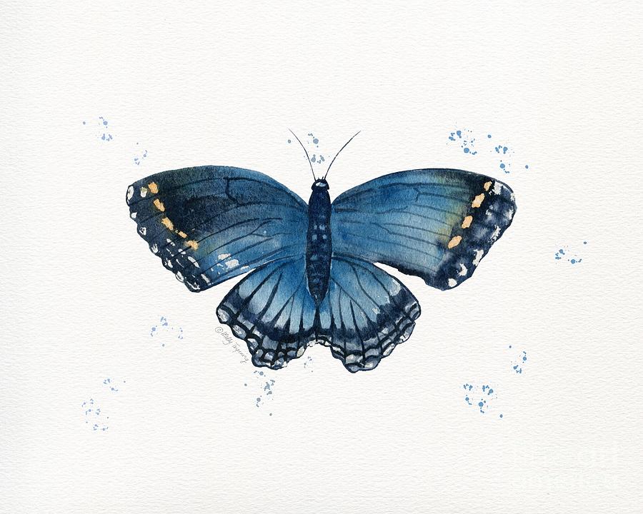 Bue Butterfly 2 Painting by Melly Terpening