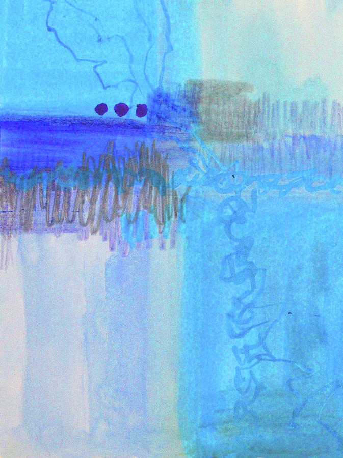 Abstract Painting - Blue Trials by Nancy Merkle