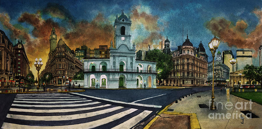 Buenos Aires Panoramic Painting by Bernardo Galmarini