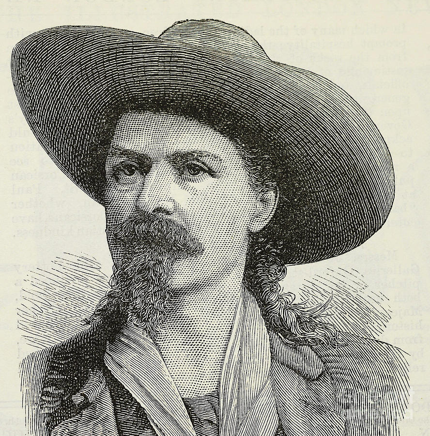 Buffalo Bill, also called William Frederick Cody Drawing by American School
