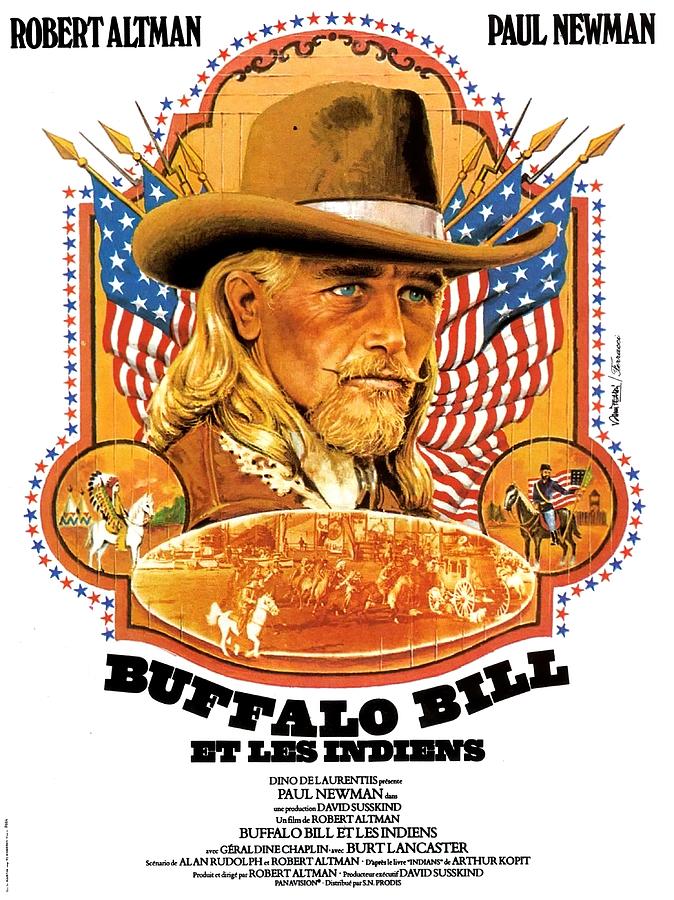Paul Newman Mixed Media - Buffalo Bill and the Indians, 1976 - art by Vanni Tealdi by Movie World Posters