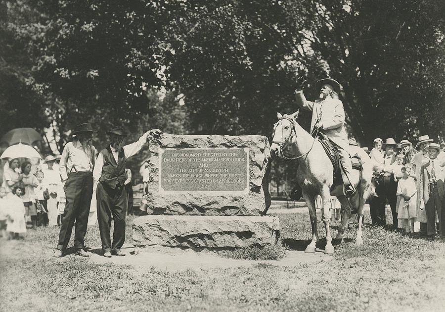 Buffalo Bill Cody & Pony Express Riders Western Photo Sepia  8 X 10"