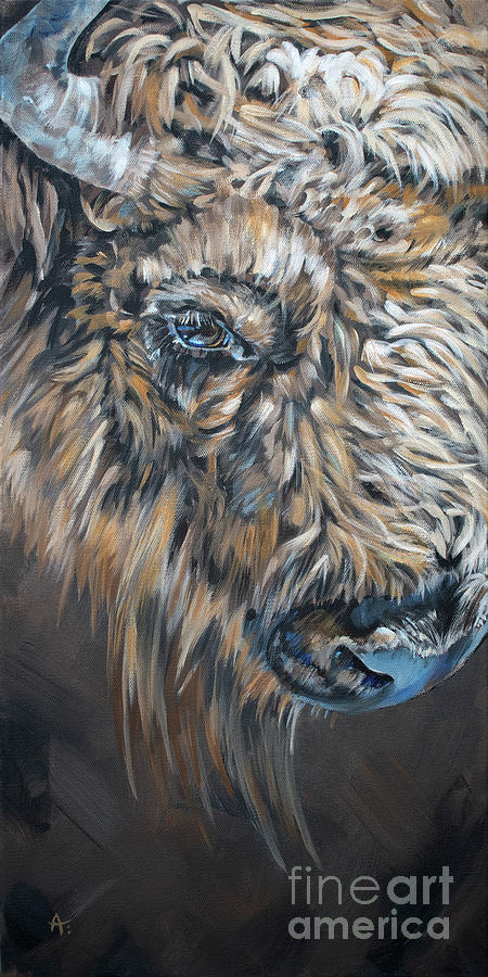 Buffalo Bill - Bison Painting Painting by Annie Troe