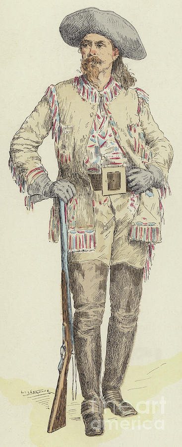 Buffalo Bill by Garnier Drawing by Jules Arsene
