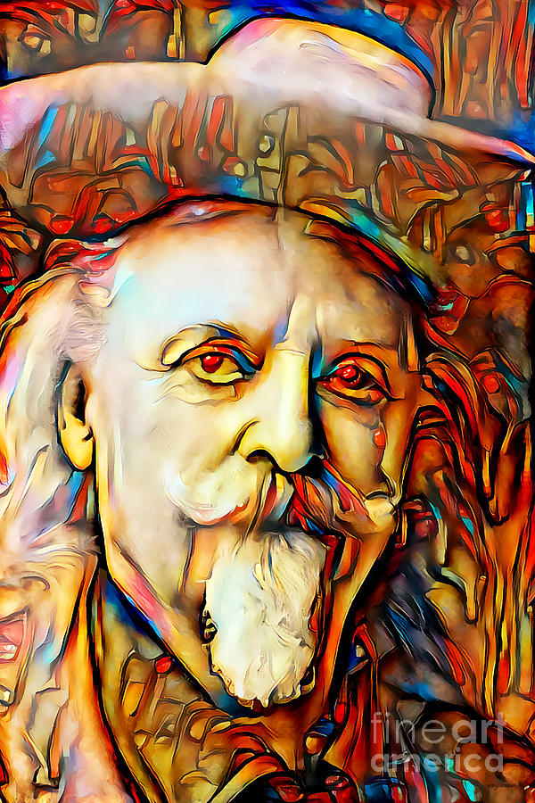 Buffalo Bill Cody in Vibrant Contemporary Primitivism Colors 20200723 Photograph by Wingsdomain Art and Photography