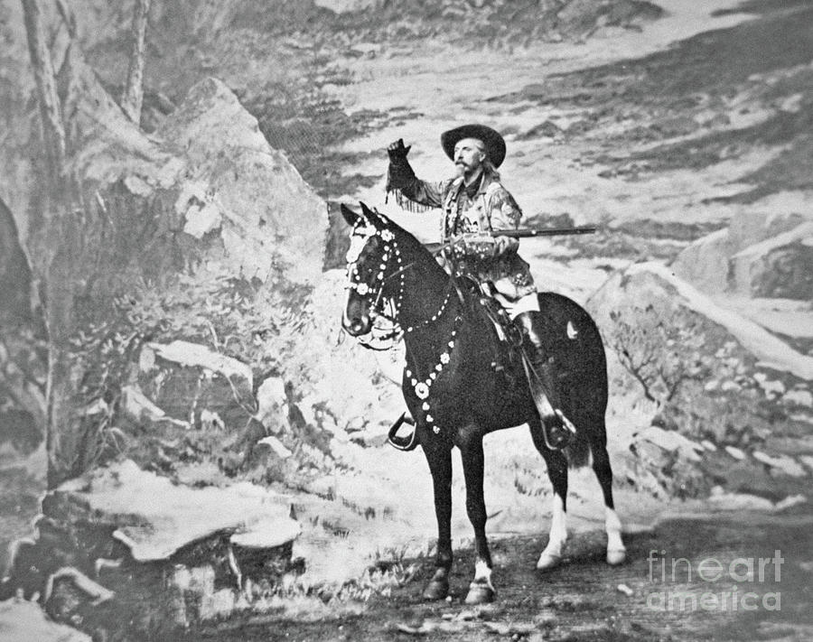Buffalo Bill Cody on horseback, photo Photograph by American Photographer