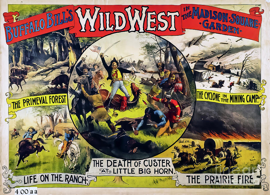 Buffalo Bill Wild West Show Poster 1886 Drawing by M G Whittingham