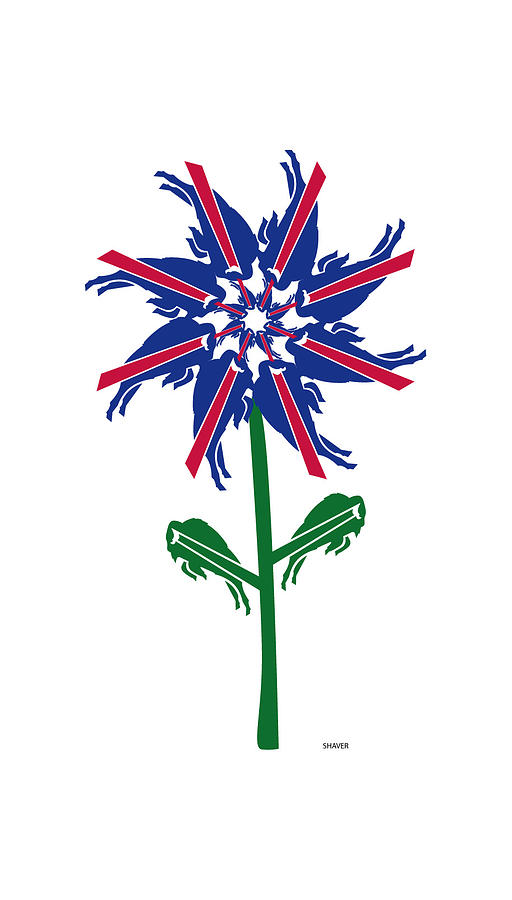 Buffalo Bills - NFL Football Team Logo Flower Art Digital Art by Steven Shaver