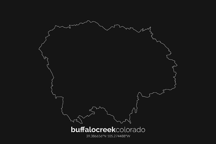 Buffalo Creek Trail Map Graphic Digital Art By Justin Alber Fine Art   Buffalo Creek Trail Justin Alber 