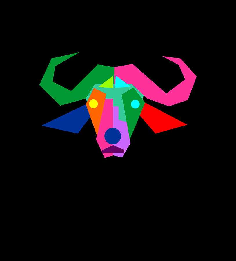 Buffalo Geometric Wpap Style Digital Art