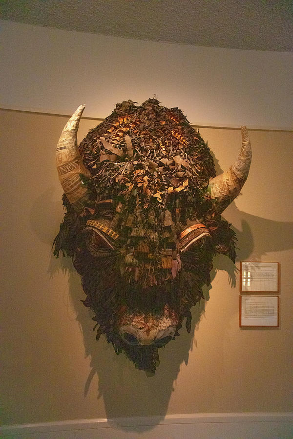 Buffalo head art in the New Mexico state capitol building Photograph by Eldon McGraw