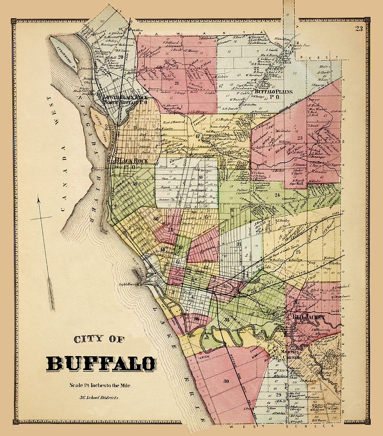 Buffalo Old Map 1866 Photograph by Phil Cardamone