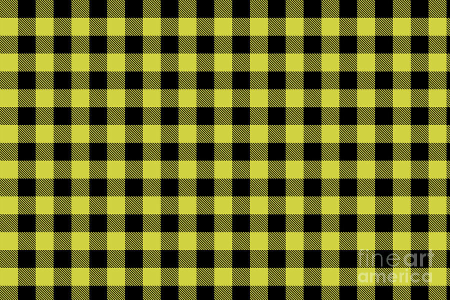 Buffalo Plaid Bright Yellow and Black Pattern Minimal Graphic Design  Digital Art by Petite Patterns - Fine Art America