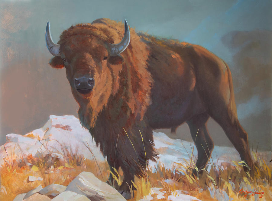 Buffalo Power Painting by Carolyne Hawley