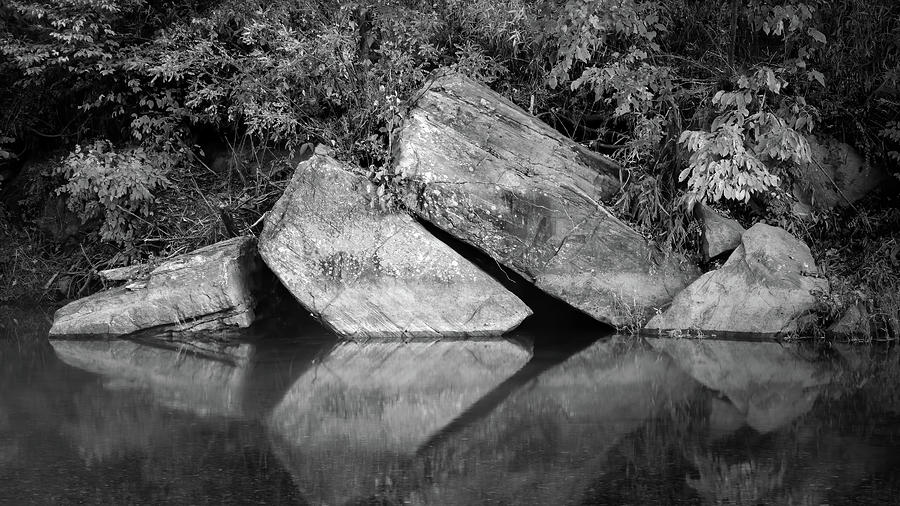 Buffalo River Rocks BW Photograph by James Barber