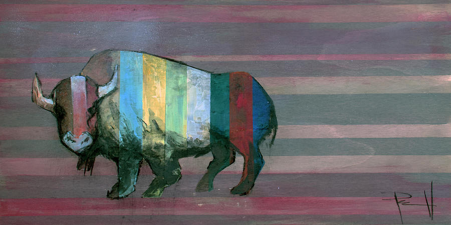 Yellowstone National Park Painting - Buffalo by Sean Parnell