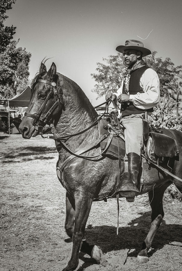 Buffalo Soldier - Black And White Photograph by Gene Parks