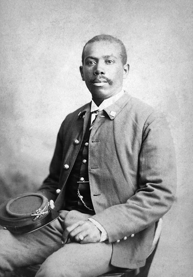 Buffalo Soldier In Uniform - 25th Infantry Regiment - Circa 1884 Photograph by War Is Hell Store