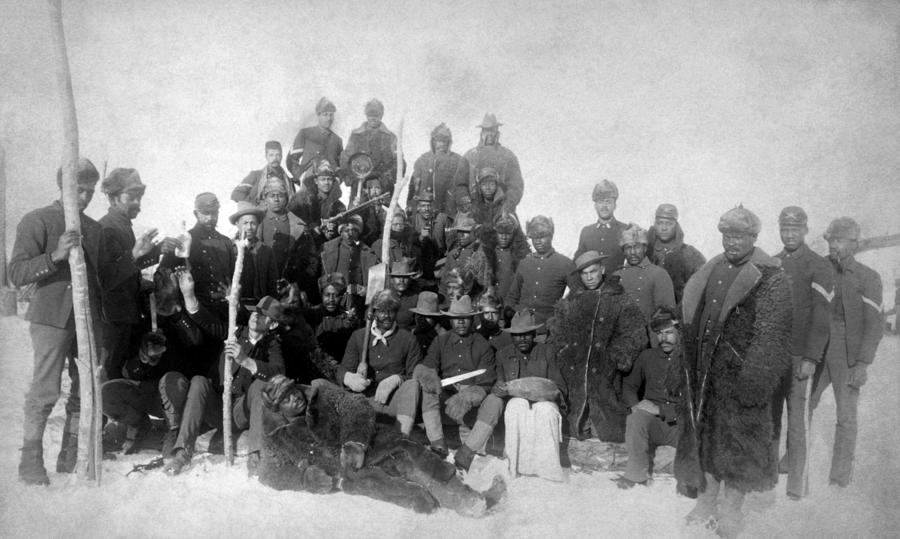 Buffalo Soldiers Of The 25th Infantry - Fort Keogh Montana - 1890 Photograph by War Is Hell Store