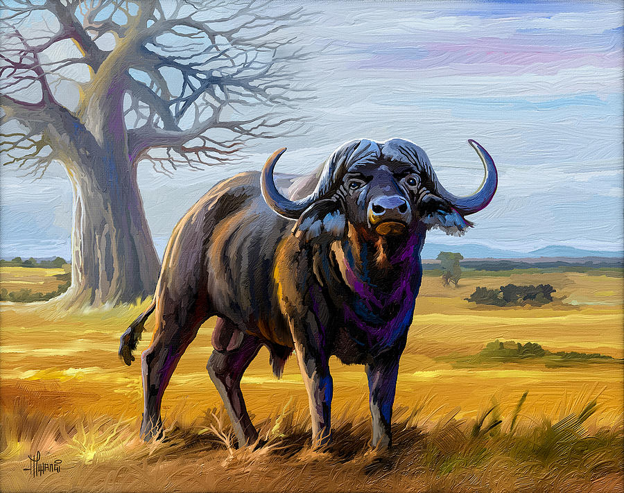 Buffalo Story Painting by Anthony Mwangi