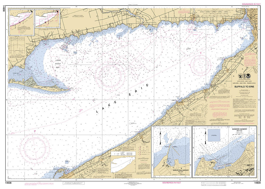 Buffalo to Erie, NOAA Chart 14838 Digital Art by Nautical Chartworks