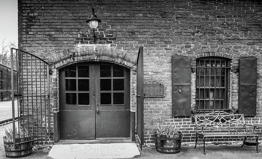 Buffalo Trace Warehouse D - Black and White Photograph by Karen Varnas