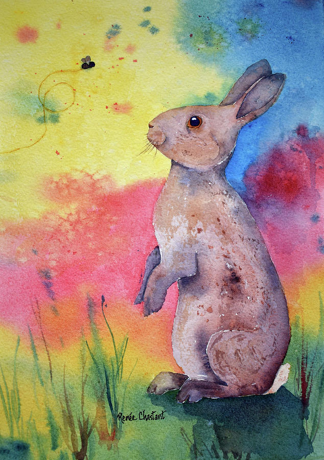 Easter Painting - Bug Bunny by Renee Chastant