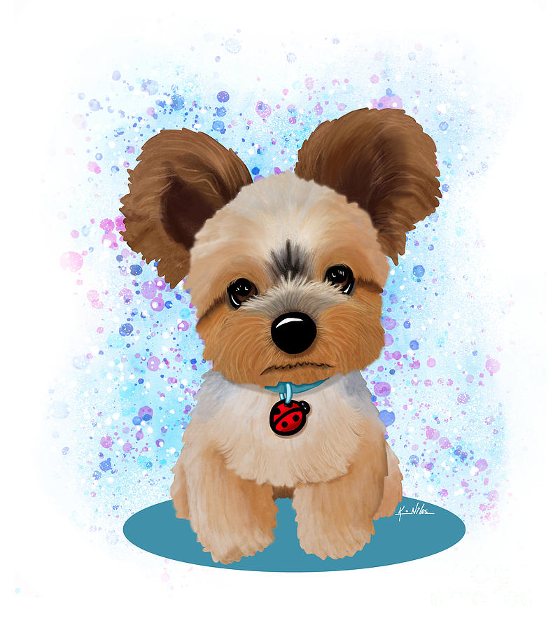 BUG The Yorkie Terrier Drawing by Kim Niles aka KiniArt