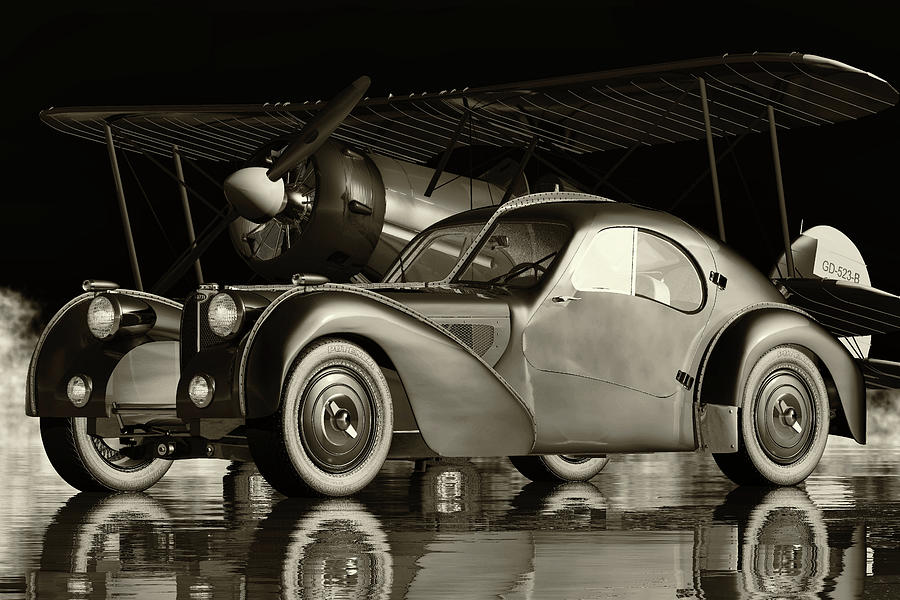 Bugatti 57-SC Atlantic the legendary sports car Digital Art by Jan Keteleer
