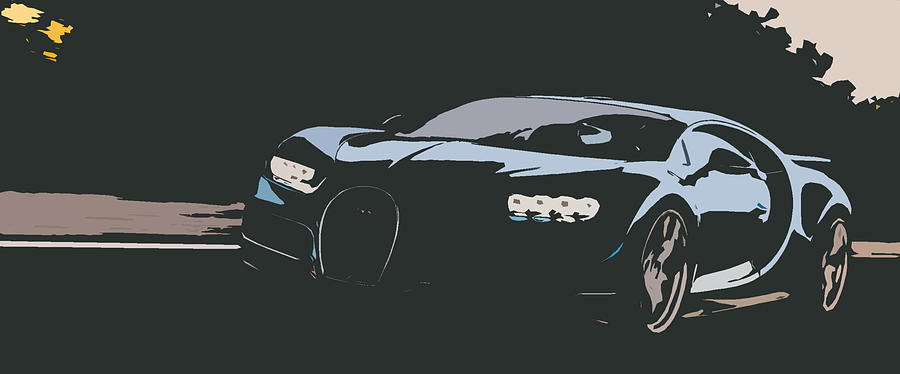 Bugatti Chiron Digital Art by Thespeedart - Pixels