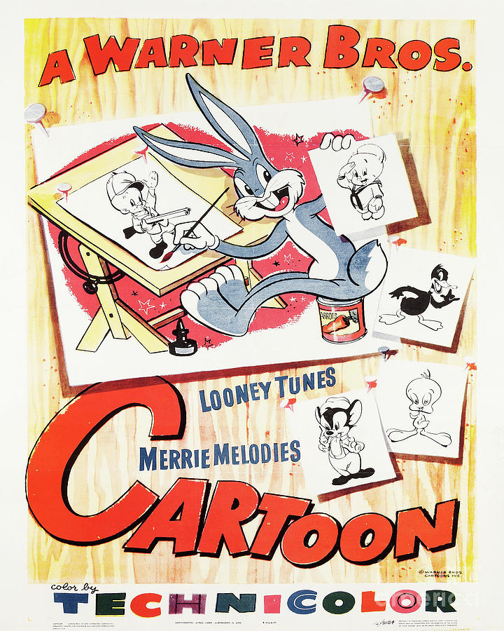 Bugs Bunny and Friends Cartoon Movie Poster Warner Brothers,1952 ...