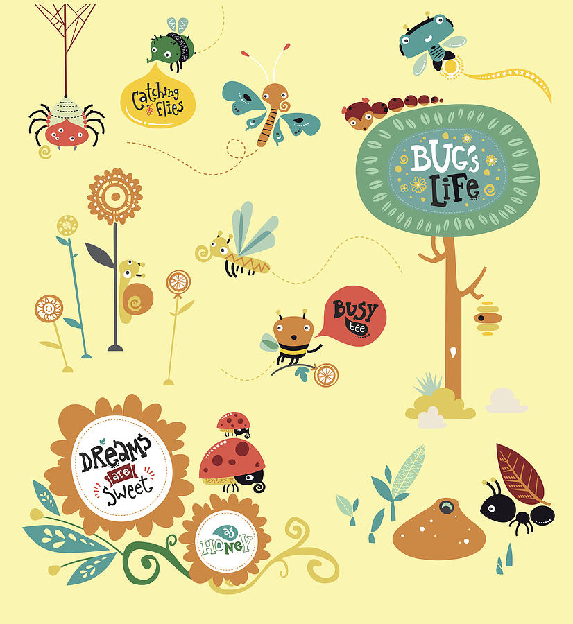 Bugs World Drawing by Heraldodelsur