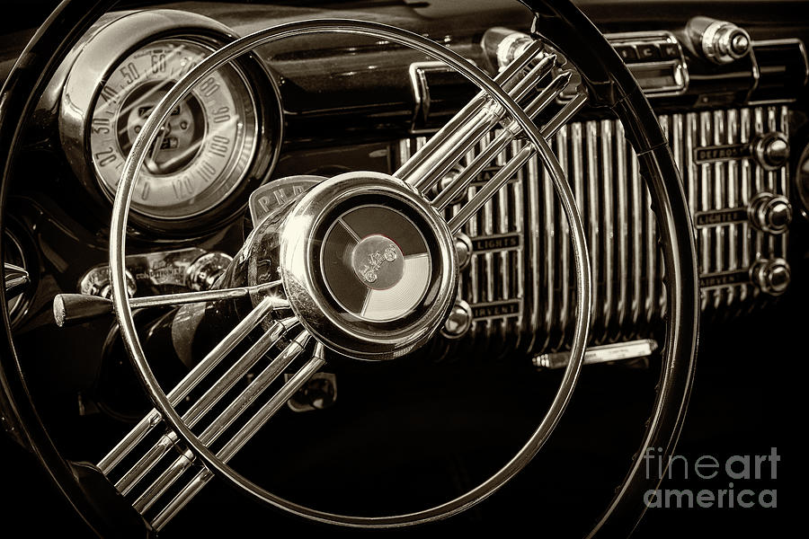 Buick Dash in Sepia Photograph by Dennis Hedberg