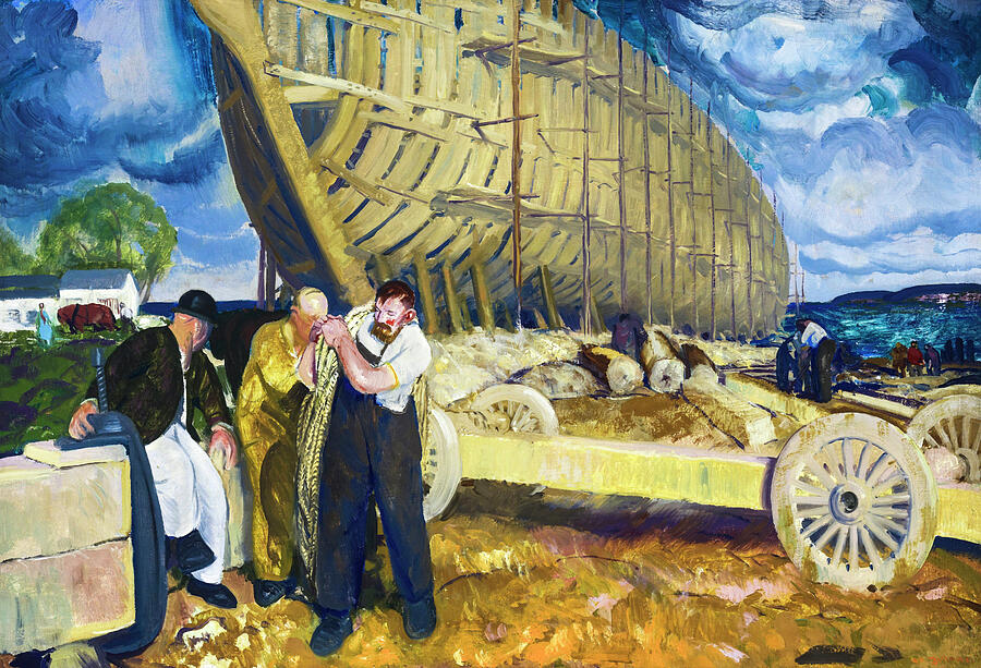 Boat Painting - Builders of Ships The Rope by George Bellows 1916 by George Bellows