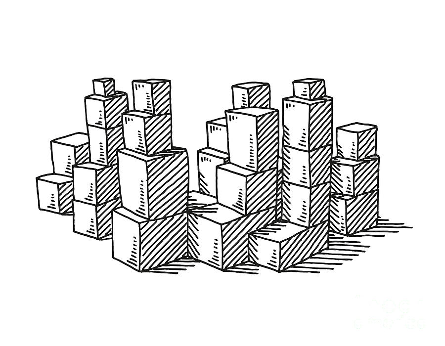 Building Blocks Toy Drawing Drawing by Frank Ramspott Pixels
