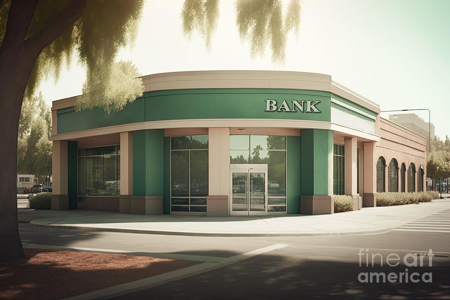 Building of a generic American bank Digital Art by Benny Marty