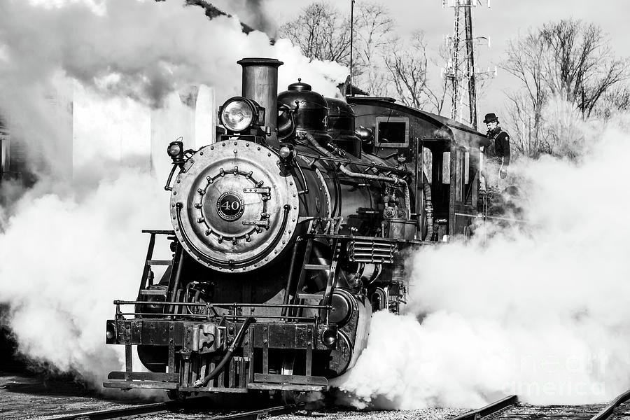 Building Steam at the New Hope and Ivyland Railroad Station Photograph by John Rizzuto
