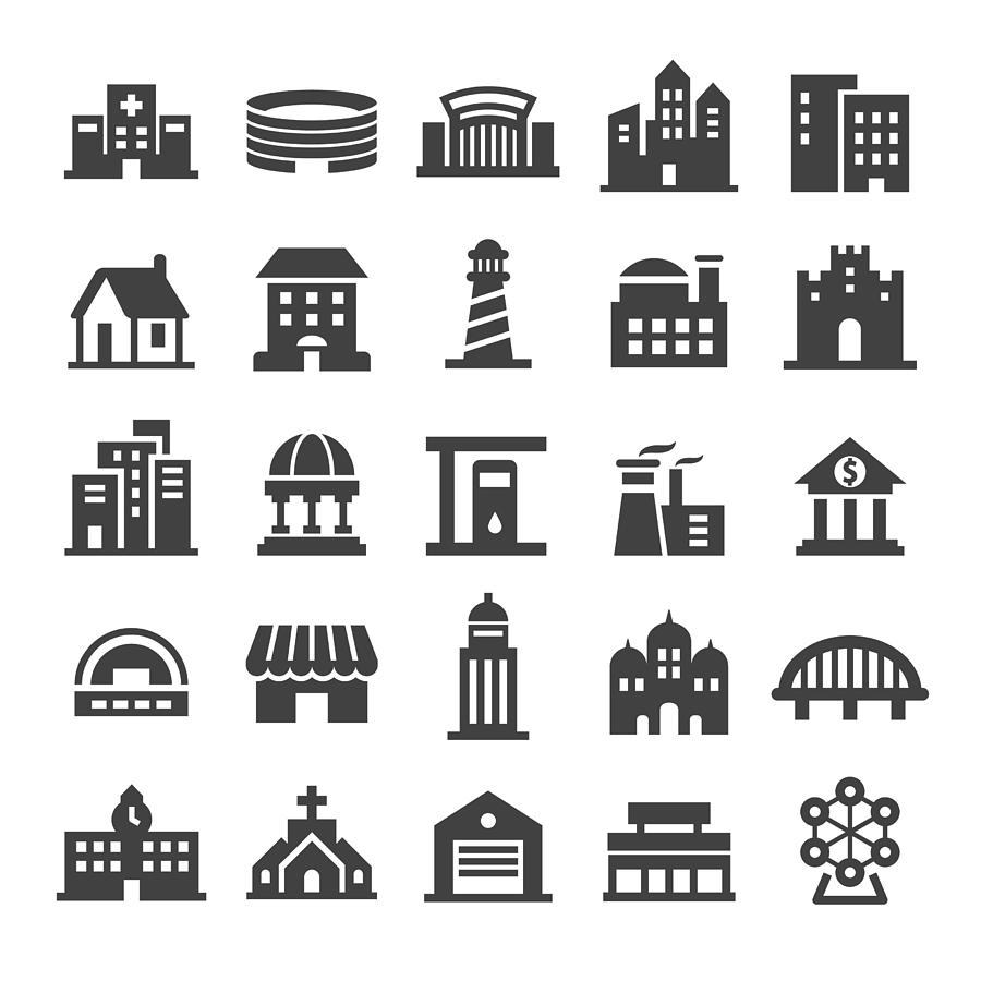 Buildings Icons - Smart Series Drawing by -victor-